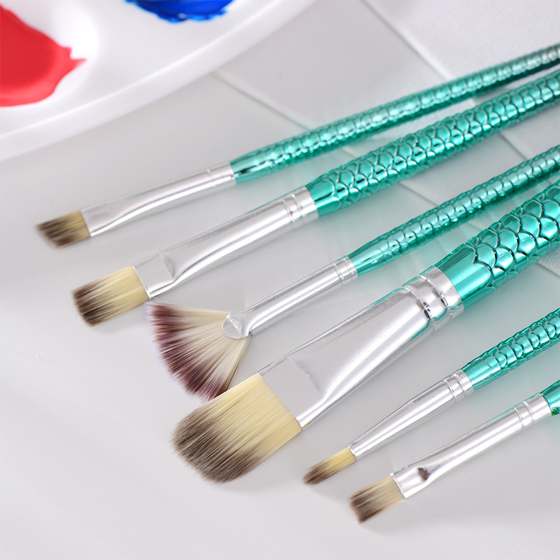 Meerjungfrauenblauer Pinsel mit langem Griff für Kinder