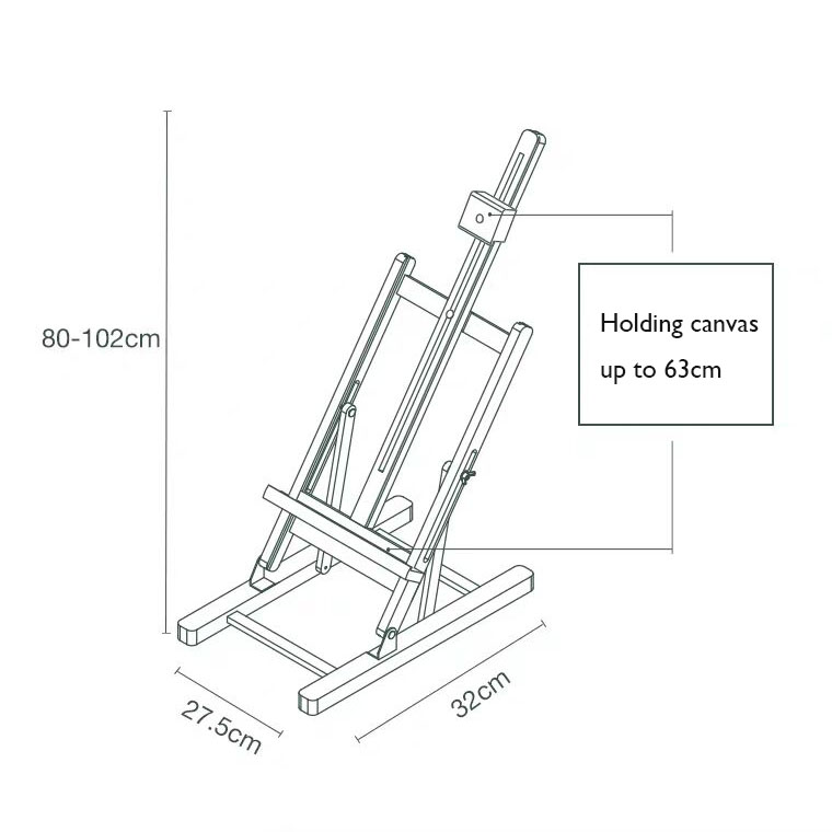 Verstellbare große Tischplatten-Holz-H-Frame-Studio-Staffelei